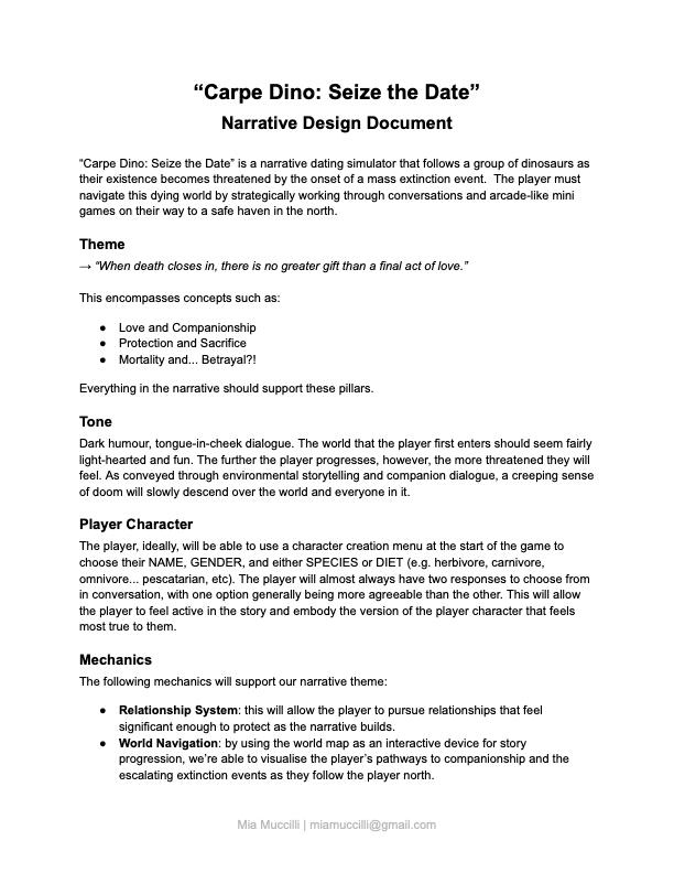 Narrative Design Document 01